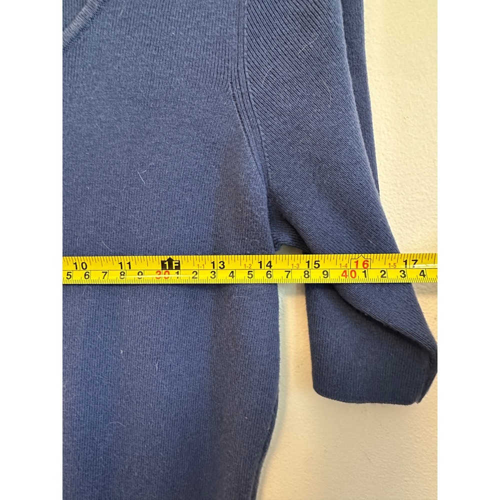 Banana Republic Blue Short Sleeve Ribbed Knit Scoop Neck Sweater Dress | Medium - Picture 5 of 6